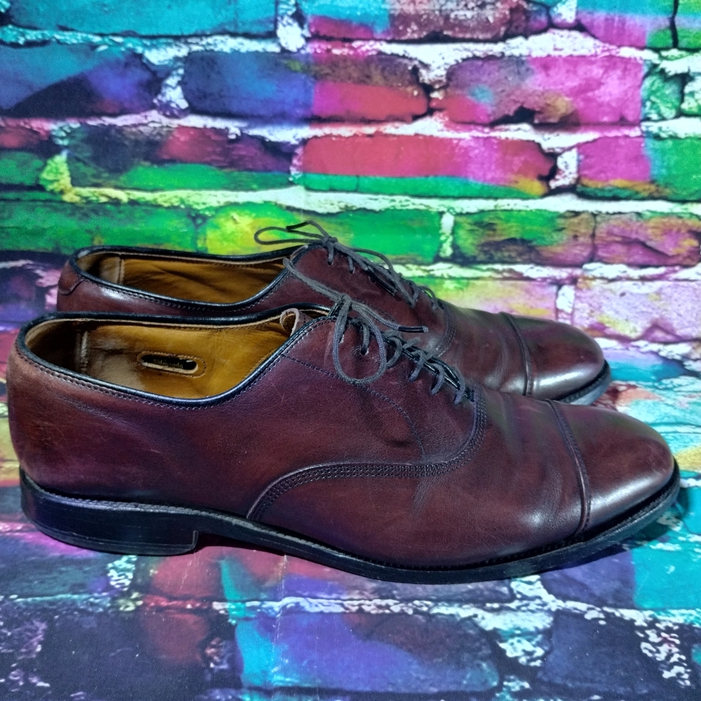 Allen Edmonds Park Avenue Merlot Leather Cap-toe Oxford Mens Sz 9.5D Made in USA